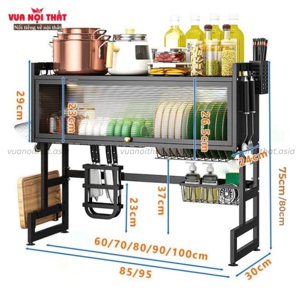 Thông số kỹ thuật của kệ chén có nắp đậy PKB01