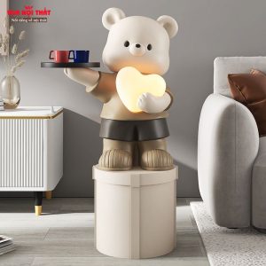Tượng gấu ôm đèn dễ thương TTT07 nhập khẩu
