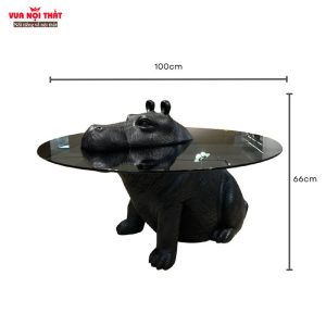 Kích thước bàn trà hà mã hippo độc đáo BSF10