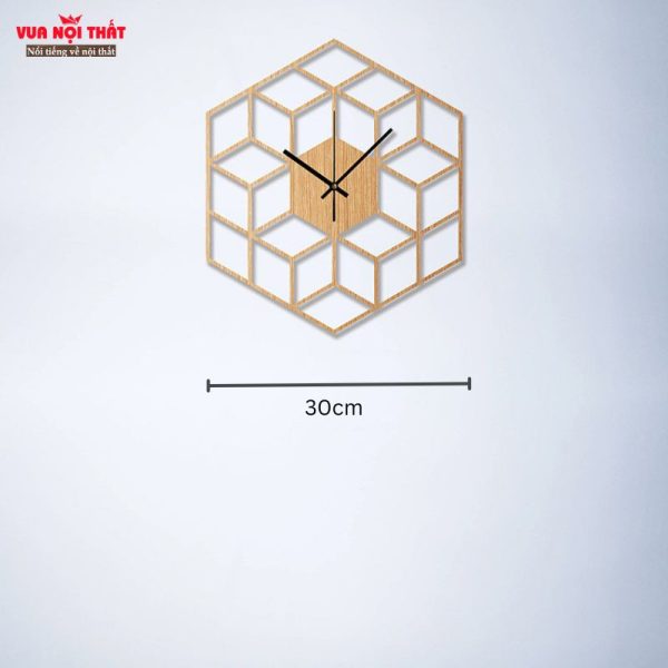 Kích thước đồng hồ gỗ treo tường hình đa giác DH04