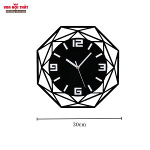 Kích thước đồng hồ treo tường đa giác màu đen DH05