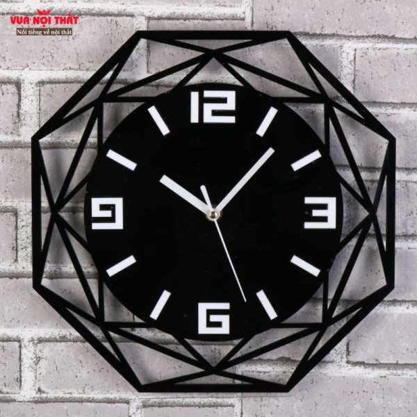 Đặc điểm của đồng hồ treo tường hình đa giác màu đen DH05