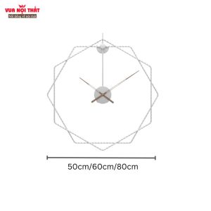 Kích thước đồng hồ treo tường lục giác không số DH06
