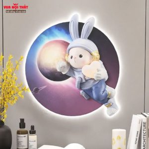 Tranh đèn led decor tường hình thỏ TT16 làm từ acrylic