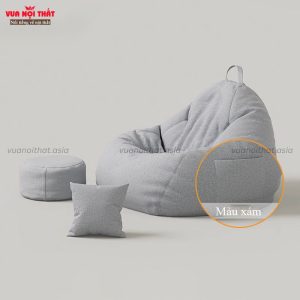 Ghế sofa lười túi đậu cao cấp GL14 màu xám