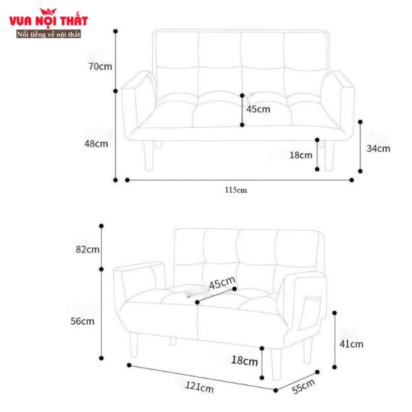 Kích thước ghế sofa thư giãn GL11 hiện đại