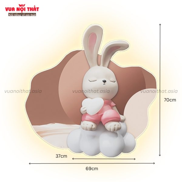 Kích thước tranh đèn LED 3D hình thỏ TT26