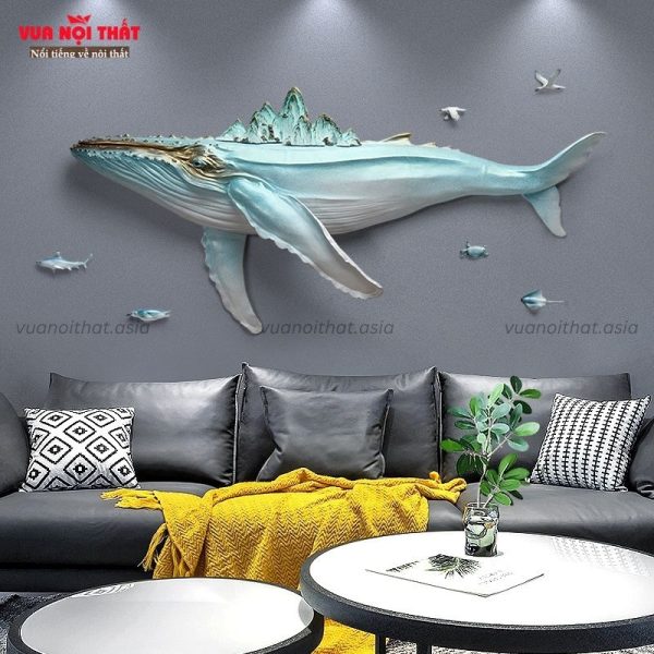 Ưu điểm của tranh phù điêu 3D cá voi xanh TT24
