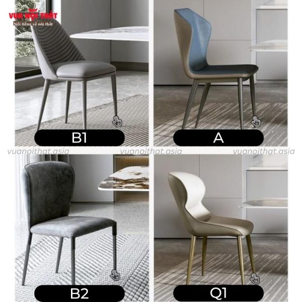 4 loại ghế ngồi của bộ bàn ăn mặt đá BA27
