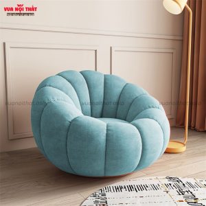 Ghế sofa bí ngô GL20 vải nhung màu xanh