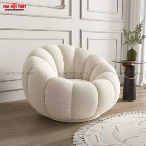Ghế sofa bí ngô GL20 vải len cừu màu trắng