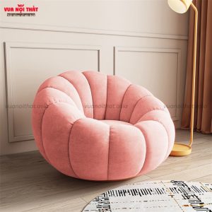 Ghế sofa bí ngô GL20 vải nhung màu hồng
