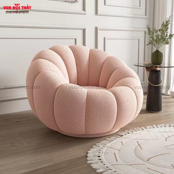 Ghế sofa bí ngô GL20 vải len cừu màu hồng