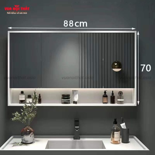 Tủ gương nhà tắm gương thường TG08 90cm