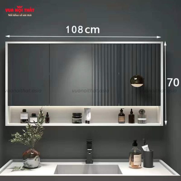 Tủ gương nhà tắm gương thường TG08 110cm
