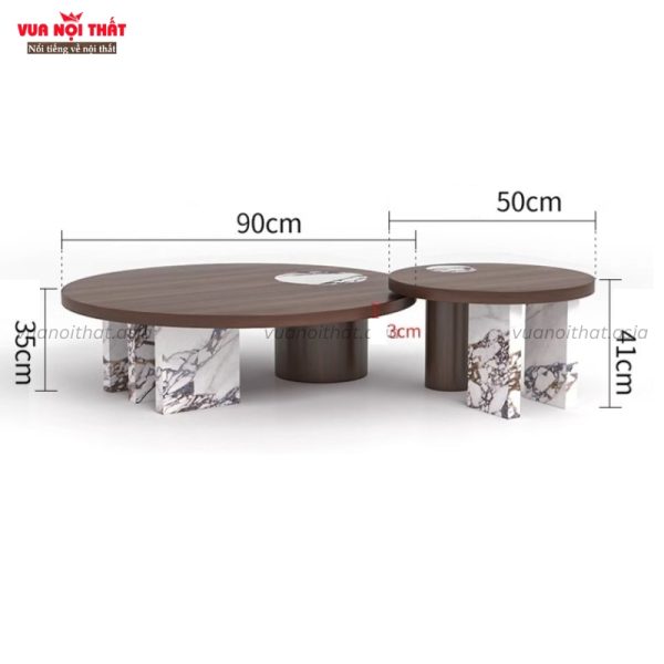 Kích thước bàn sofa tròn đá phiến đen Bvlgari BSF46