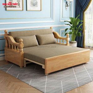 Sofa bed bằng gỗ GN08 màu kaki