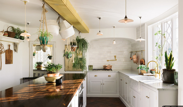 Trang trí phòng bếp với cây xanh tạo không gian sạch sẽ & thơm mát 