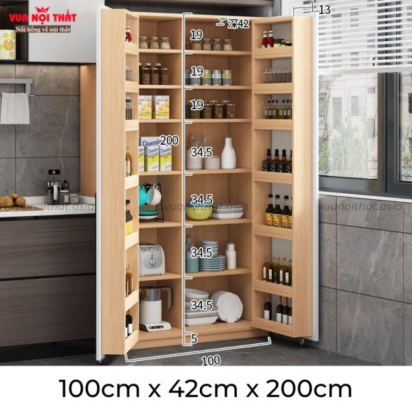 Tủ đựng đồ phòng bếp bằng gỗ TCB08 loại 100cm x 42cm