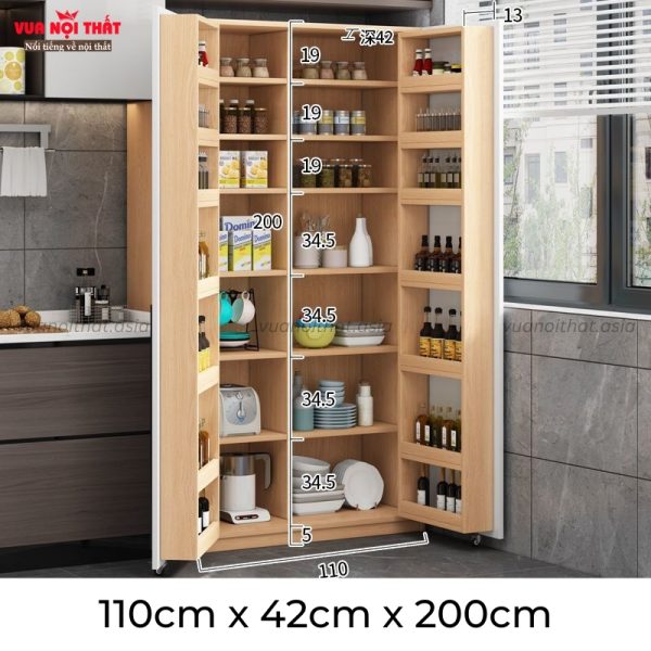 Tủ đựng đồ phòng bếp bằng gỗ TCB08 loại 110cm x 42cm