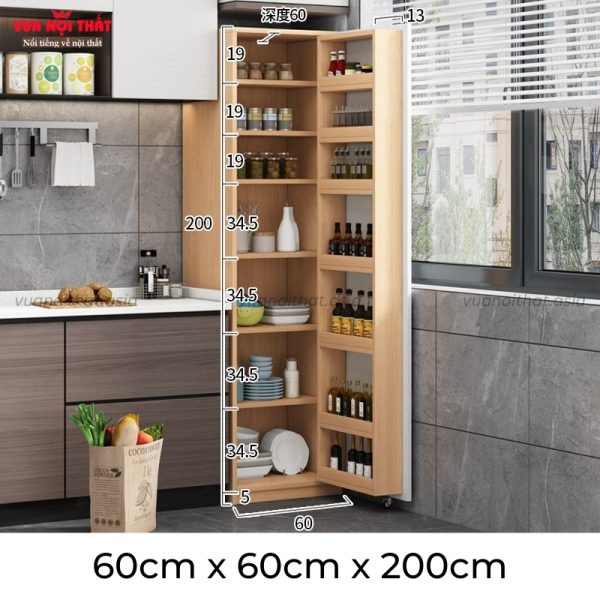 Tủ đựng đồ phòng bếp bằng gỗ TCB08 loại 60cm x 60cm