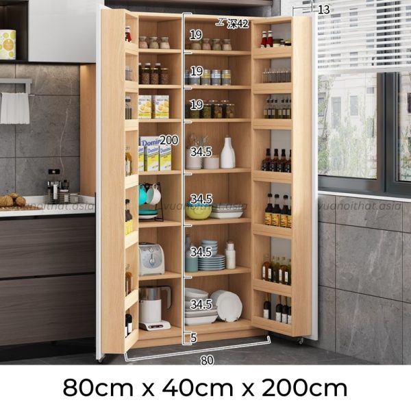 Tủ đựng đồ phòng bếp bằng gỗ TCB08 loại 80cm x 42cm