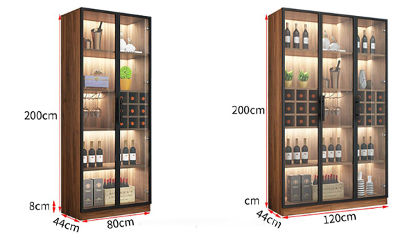 Khi chọn mua tủ rượu cần chú ý đến kích thước của tủ 