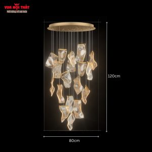 Kích thước đèn thả decor phong cách Bắc Âu DTT33