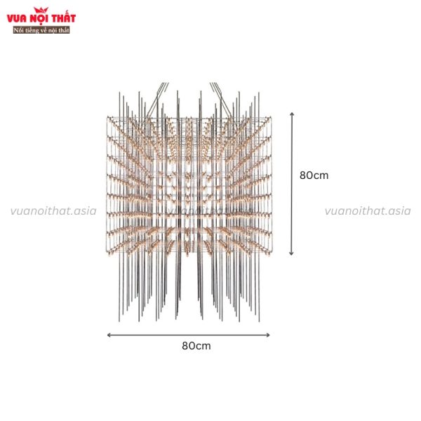 Kích thước đèn chùm vuông sang trọng DTT32