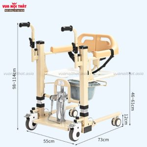 Kích thước của ghế tắm hỗ trợ đi toilet cho người già CSSK01