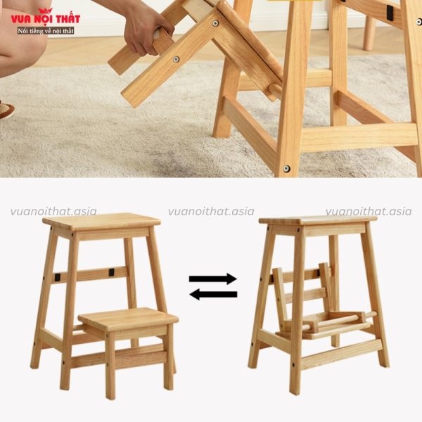 Lợi ích khi sử dụng ghế thang gỗ đa năng gấp gọn cao cấp GD30