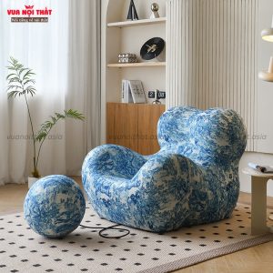 Ghế lười Big Mama Chair GL34 màu xanh và trắng