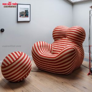 Ghế lười Big Mama Chair GL34 màu sọc đỏ vàng