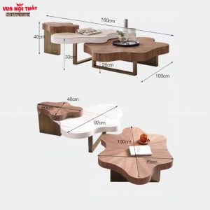 Bàn sofa gỗ nhập khẩu có hai kích thước 140cm và 160cm