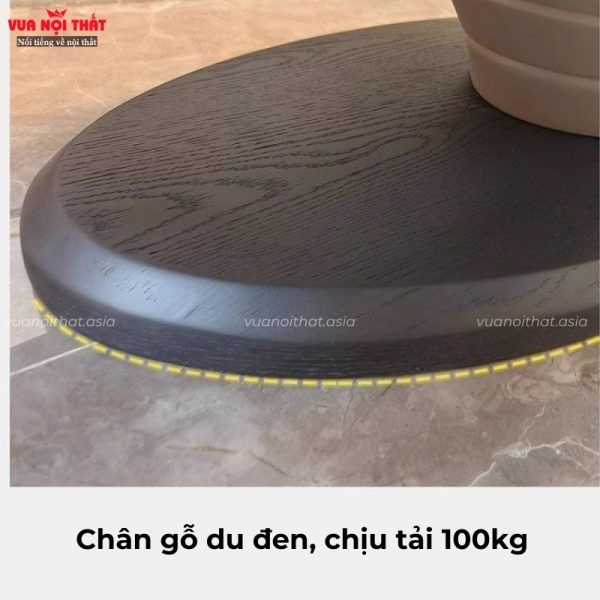 Chân bàn làm từ chất liệu gỗ cây du đen tự nhiên