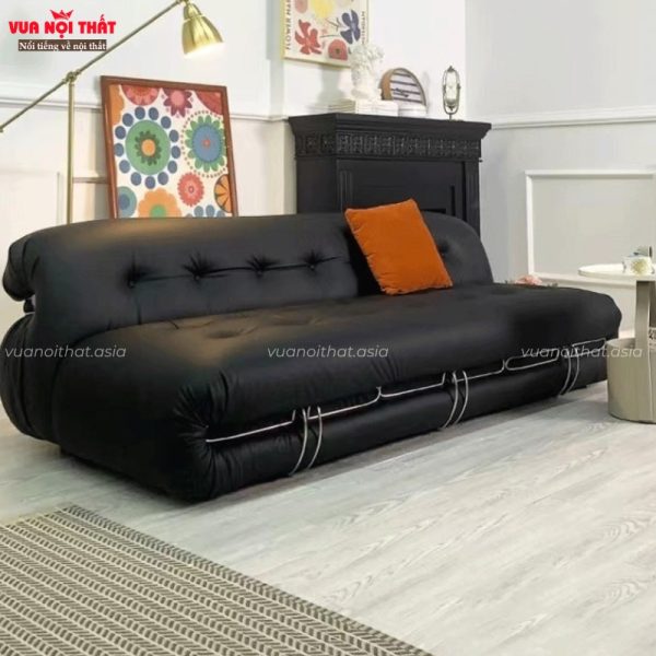 Ghế sofa da màu đen sang trọng GSF10 giá xưởng