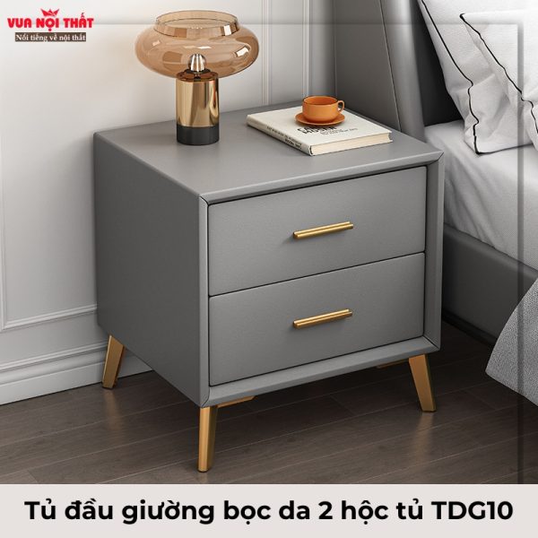 Tủ đầu giường bọc da 2 hộc tủ TDG10