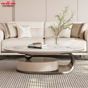 Đặc điểm của bàn sofa mặt đá hình elip đẹp BSF72