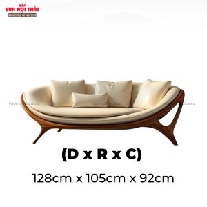 Kích thước ghế sofa gỗ hiện đại GSF12