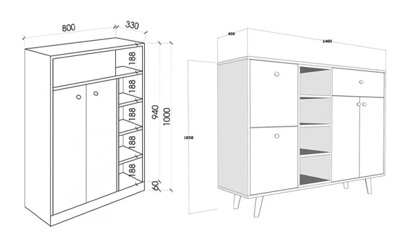 Kích thước tủ giày thông minh chuẩn hợp phong thủy