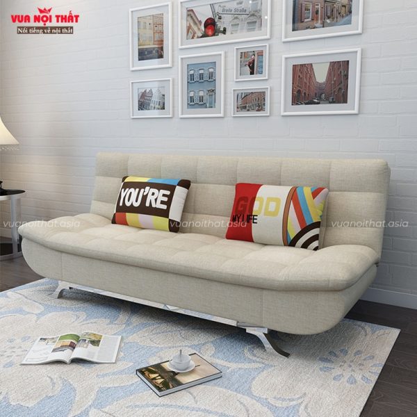 Sofa giường gấp màu mơ trắng