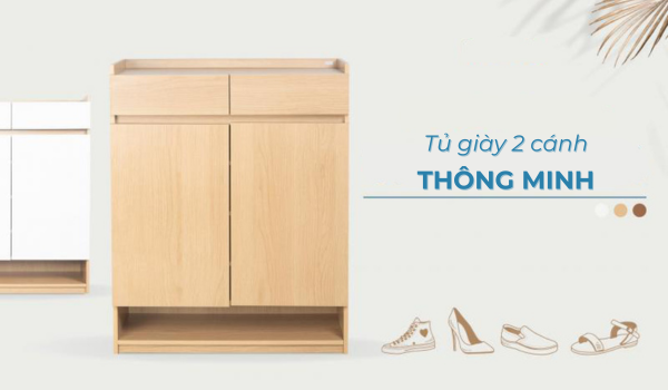 Tủ giày 2 cánh thông minh đẹp giá rẻ