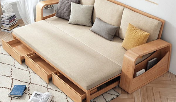 Sofa giường gỗ tự nhiên bền bỉ, thân thiện với môi trường