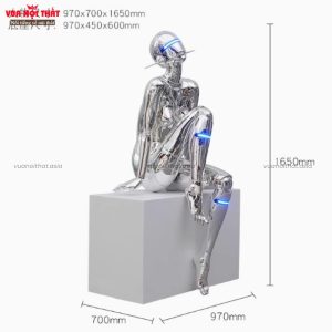 Kích thước tượng robot mạ điện ấn tượng TTT150