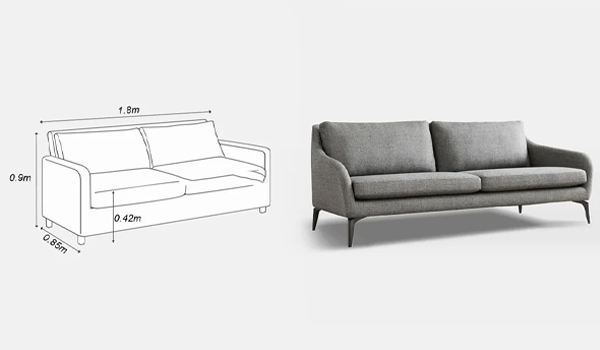 Sofa đôi được thiết kế với kiểu dáng đơn giản, thanh lịch, phù hợp với gia đình trẻ hoặc các cặp đôi