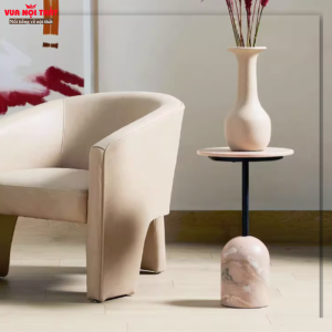Bàn sofa góc tròn chân đá cao cấp BSF94