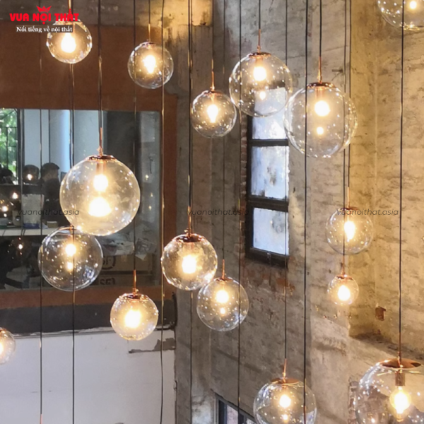 Đèn thả decor hình quả cầu trong suốt DTT54 thích hợp cho nhiều không gian khác nhau