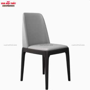 Ghế grace gỗ bọc da GA08 - Màu xám nhạt