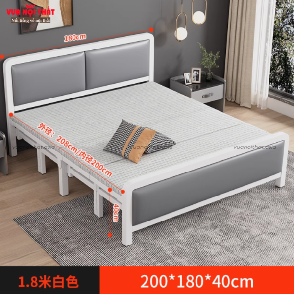 Giường gấp nhỏ gọn GN17 - 180cm - Trắng