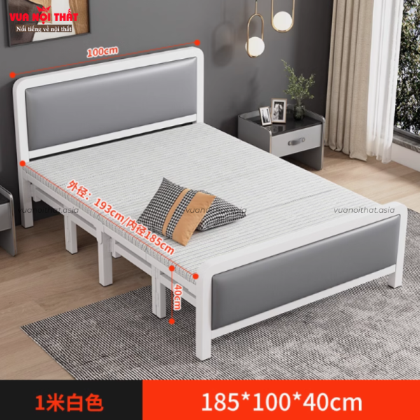 Giường gấp nhỏ gọn GN17 - 100cm - Trắng